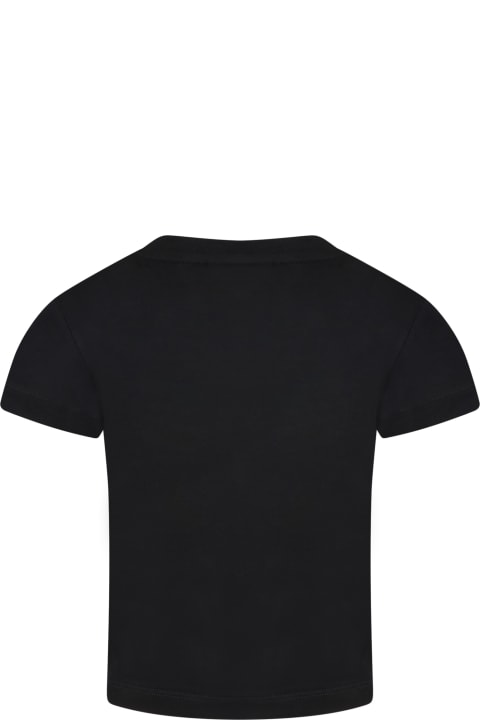 Philosophy di Lorenzo Serafini Kids Black T-shirt For Girl With Black Logo - Grigio