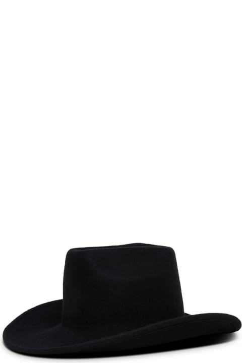 The Attico Black Wool Cowboy Hat - Bluette
