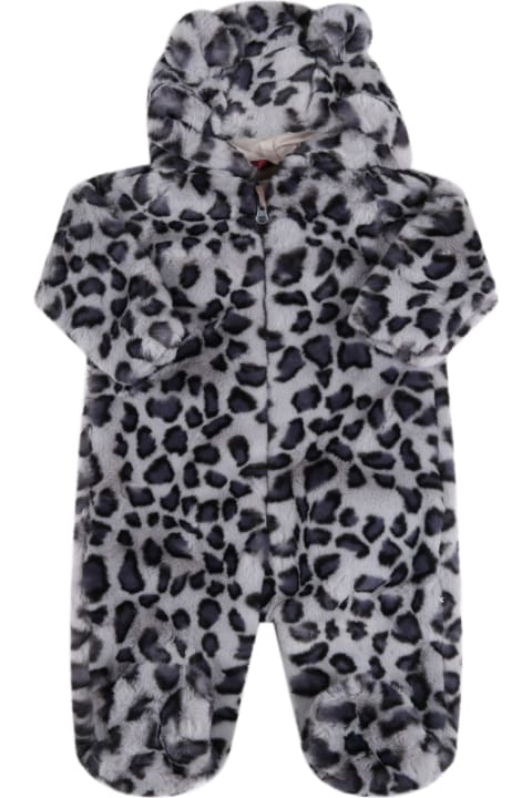 Molo Grey Babygrow For Baby Kids With Animalier Print - Multicolor