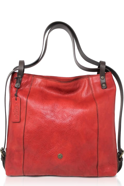 Genuine Leather Convertible Tote/backpack