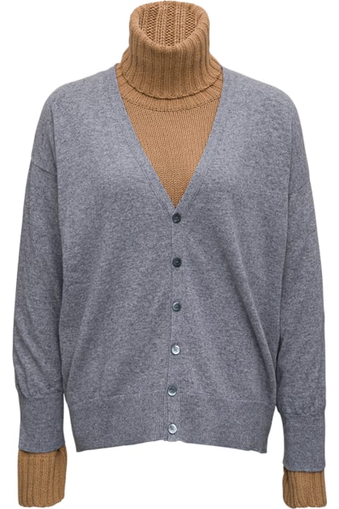 Jejia Layered Wool And Cashmere Sweater - Grey
