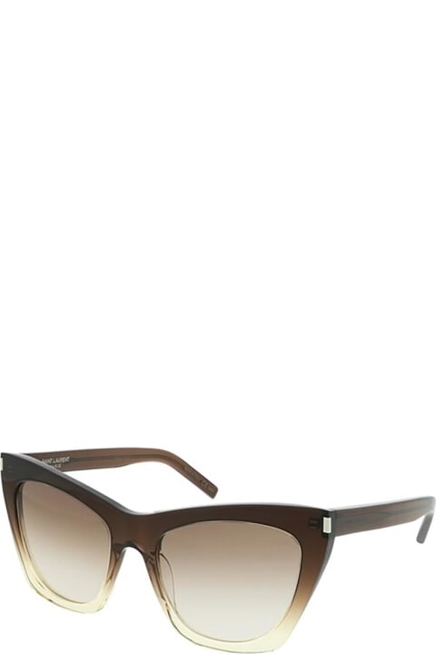 Saint Laurent Eyewear Sl 214 Brown Sunglasses - Black Black Smoke
