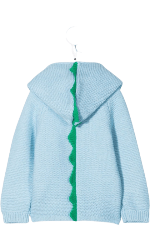 Light Blue Wool And Cotton Cardigan