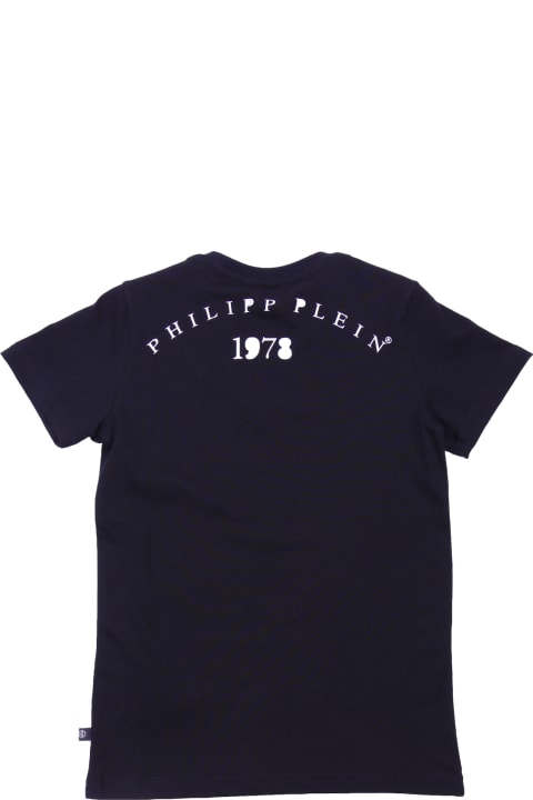 Philipp Plein T-shirt Nera In Jersey Di Cotone Con Logo
