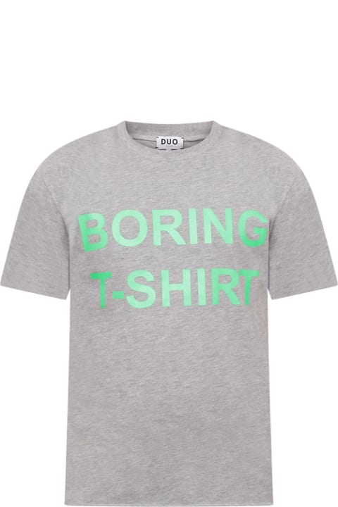 Grey T-shirt For Boy With Neon Green Print