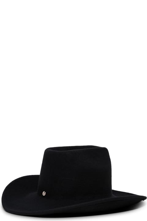 The Attico Black Wool Cowboy Hat - VIOLET