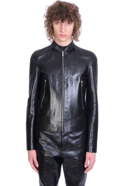 Sapio Biker Jacket In Black Leather - Black