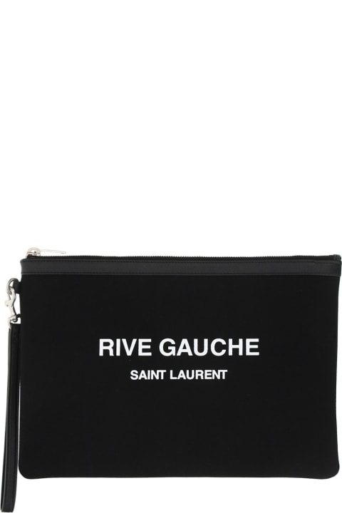 Saint Laurent Pouch Beauty Case - Black/Optic White
