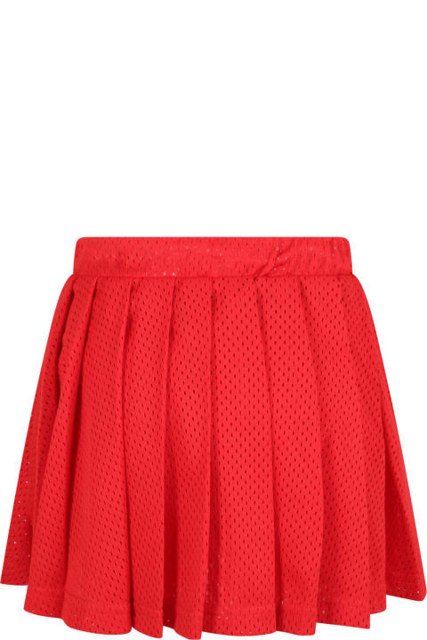 Red Shorts For Girl With White Logo