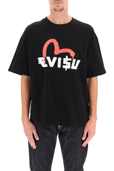 Evisu Graffiti Logo T-shirt - Blu