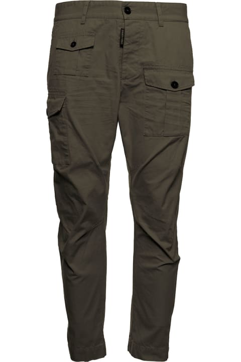 Dsquared2 Green Cargo Pants With Pockets - Green
