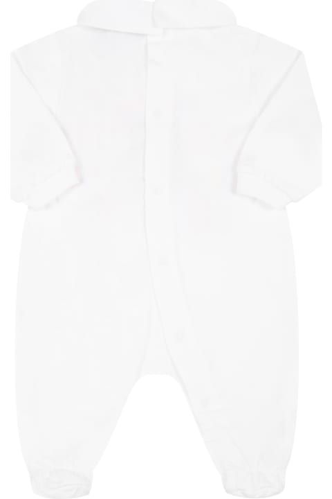 Moschino White Babygrow For Baby Kids With Teddy Bear - Bianco