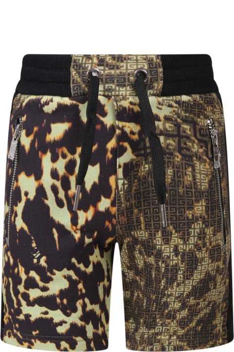 Givenchy Green Shorts For Boy With Black Logo - Red