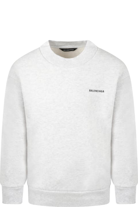 Grey Sweatshirt For Kids With Logo