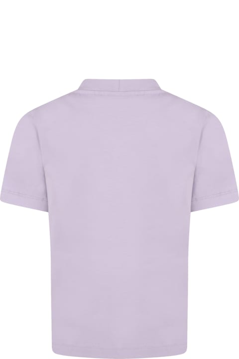 Lilac T-shirt For Kids With Neon Yellow Patch