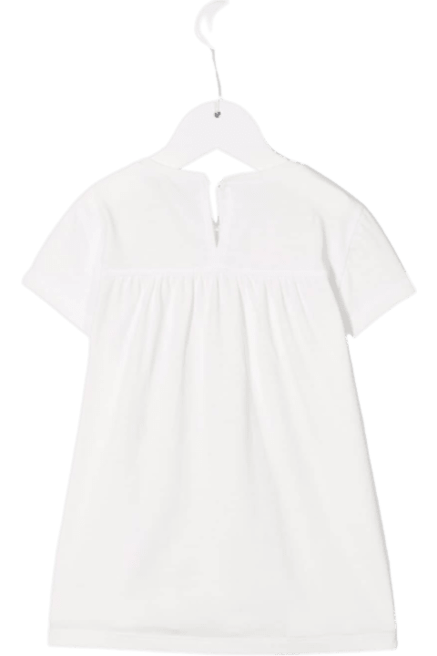 Monnalisa Maxi Cotton T-shirt With Floral Print - Beige