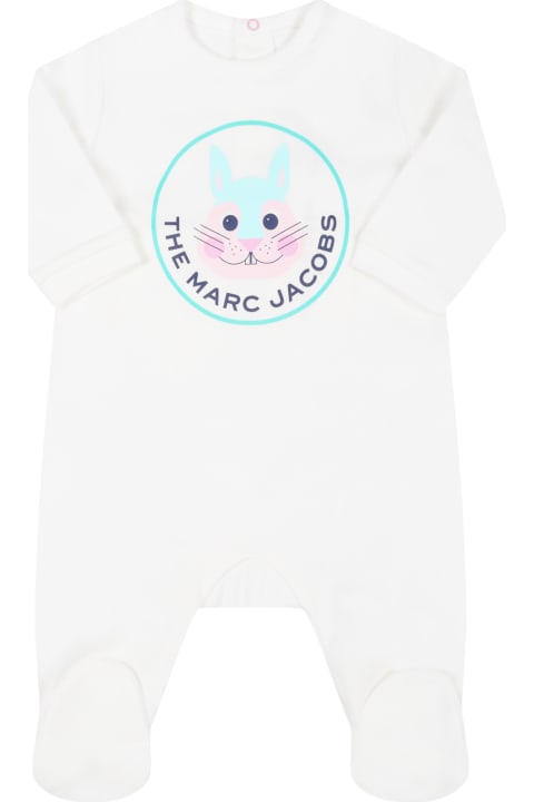 White Babygrow For Baby Boy With Rabbit