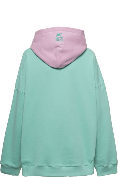 Etro Pink Hooded Cotton Hoodie With Logo - Fantasia