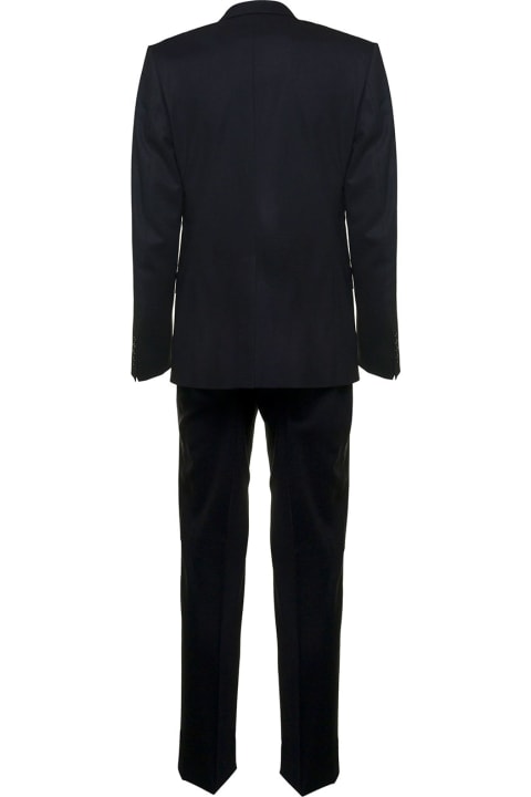 Dolce & Gabbana Suits 2 Pezzi Collo Stesso Tessuto - Nero/nero