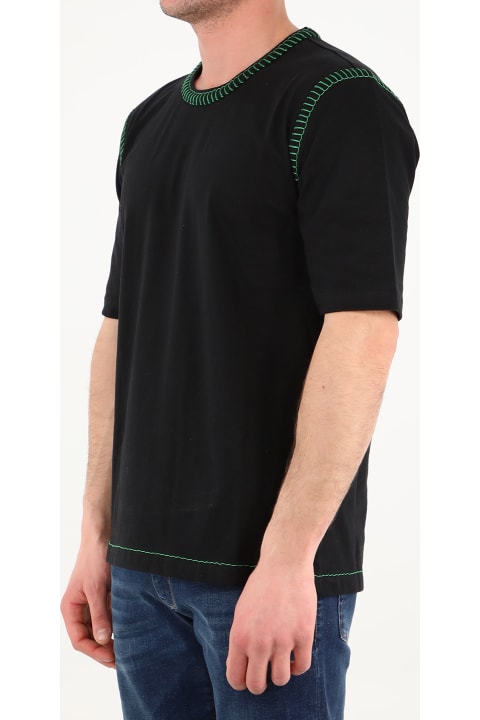 Bottega Veneta Black T-shirt With Contrasting Stitching - Black