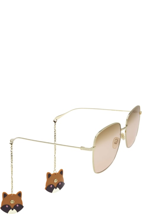 Gucci Eyewear Gg1031s Gold Sunglasses - Black Black Grey