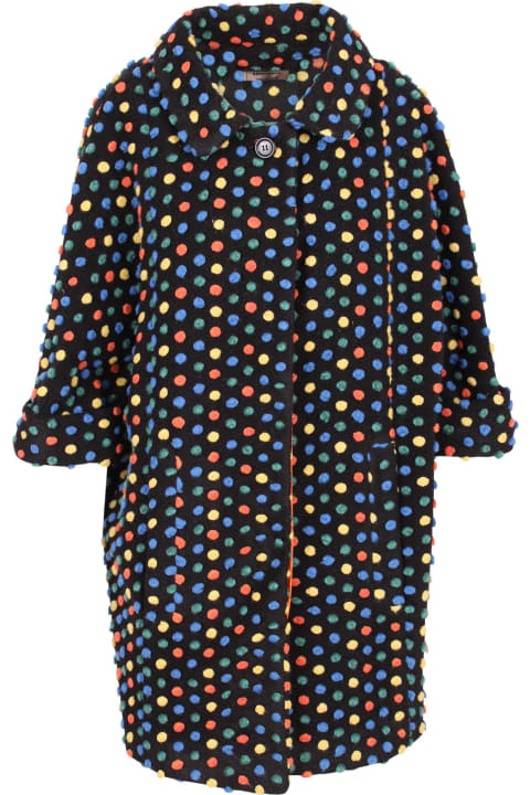 Alessandro Enriquez Multicolor Polka Dot Pattern Midi Coat