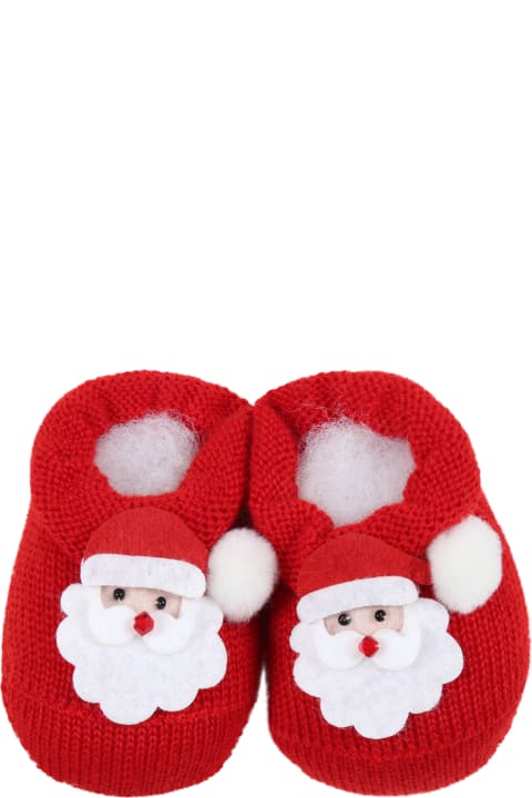 Story loris Red Baby-bootee For Babykids With Santa Claus - Light Blue