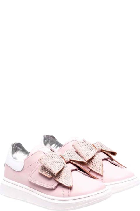 Pink Sneakers With Ribbon Application