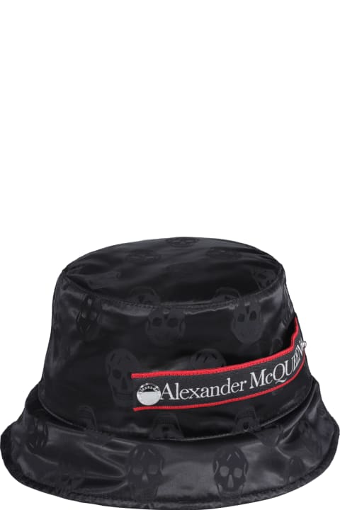 Alexander McQueen Skull Bucket Hat - Black washed
