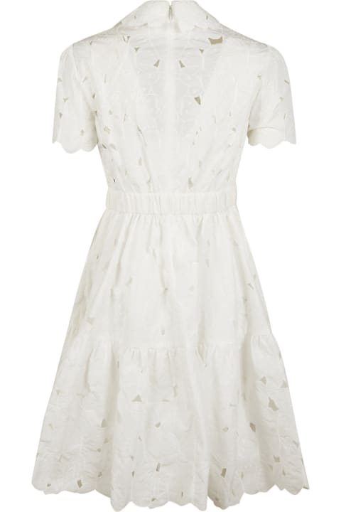 RED Valentino Butterfly Perforated Short Dress - Latte