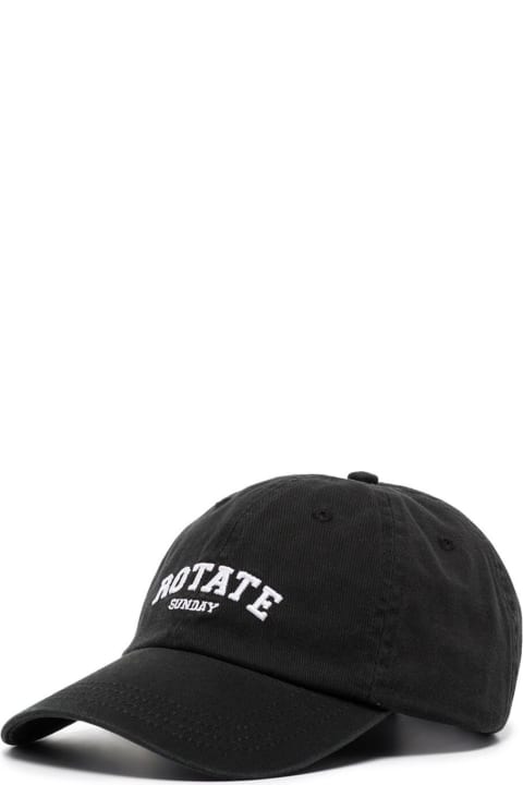 Black Organic Cotton Hat With Logo