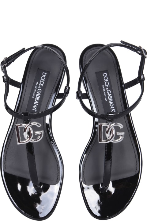 Dolce & Gabbana Leather Sandals - White, black
