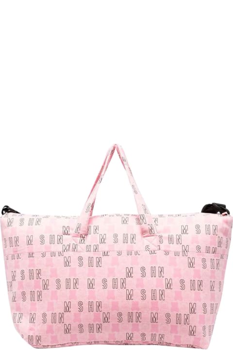 Moschino Pink Changing Bag With Print - Panna