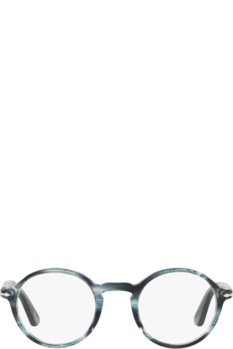 Po3141v Striped Grey Glasses