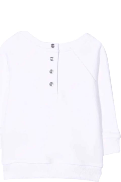 Balmain Unisex White Sweatshirt - Gold