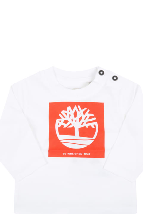 White T-shirt For Baby Boy With Tree