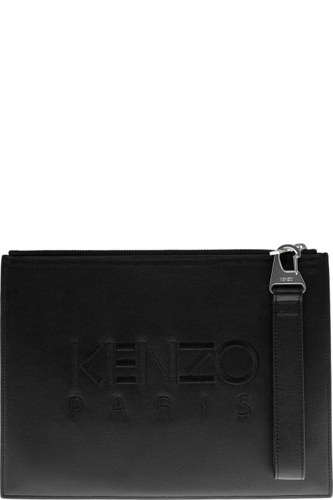 Kenzo Tiger Black Leather Handbag - MINT