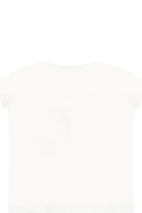 White T-shirt For Baby Girl With Elephant