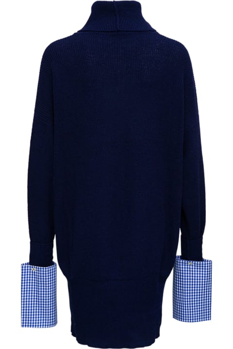 Jejia Annie Wool And Cashmere Blue Oversize Sweater - Grey