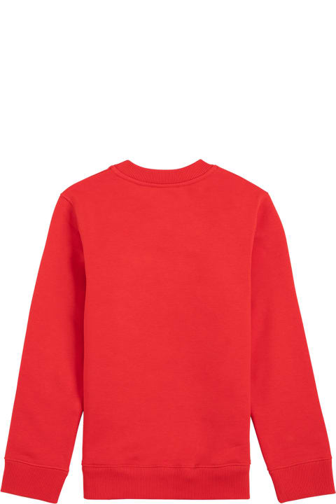 Red Cotton Sweatshirt With Logo