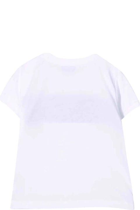 Moschino White T-shirt With Black Print - Black