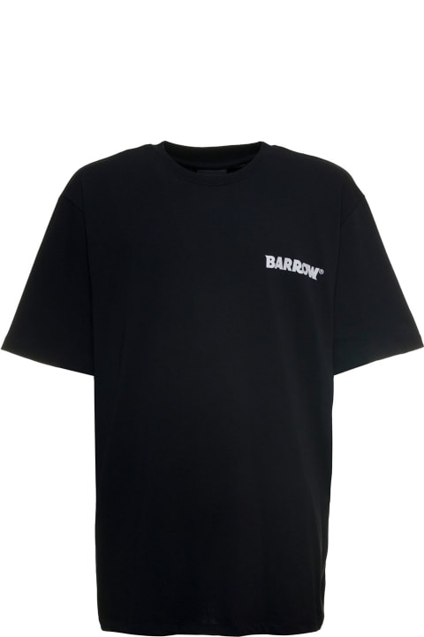 Black Jersey T-shirt With Logo Print