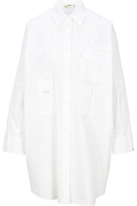 Fendi Slightly Oversized Shirt Dress - White