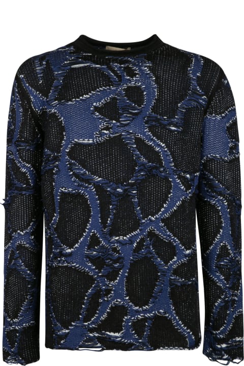 Embroidered Woven Sweater