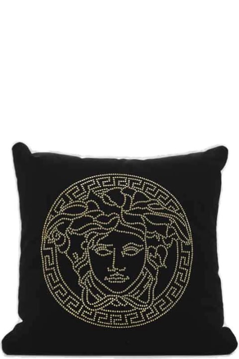 Medusa Logo Embellished Cushion