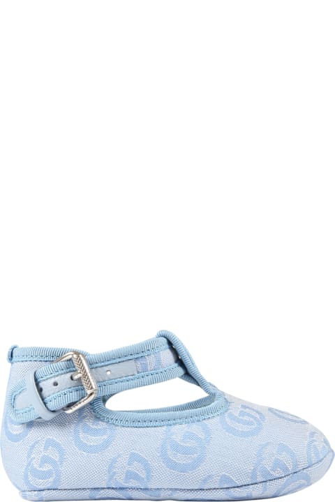 Gucci Light-blue Shoes For Baby Boy - Blu/avorio