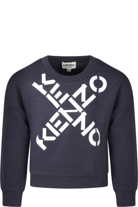 Grey Sweatshirt For Girl With Logos