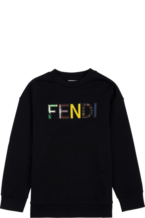 Black Cotton Sweatshirt With Logo