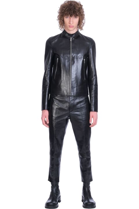 Sapio Pants In Black Leather - black