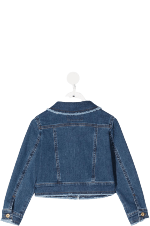 Il Gufo Blue Denim Jacket With Pockets - Red